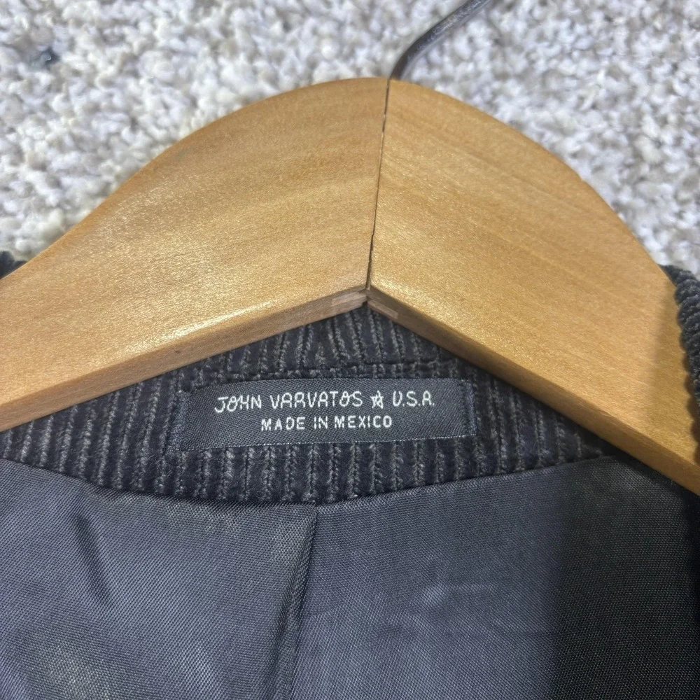 John Varvatos U.S.A. Blazer Mens 44R Gray Corduroy Two‎ Button Sport Coat Jacket